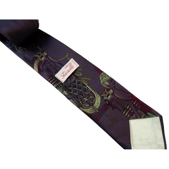 Foxy Lady at Jukebox Silk Tie Purple Gold Necktie Made in Italy - Picture 4 of 4